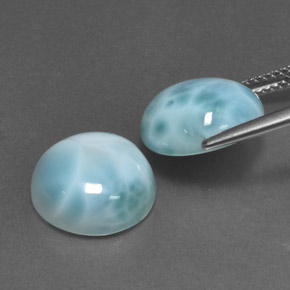 Pedras preciosas de larimar azul natural de  ct, corte redondo, opaco
