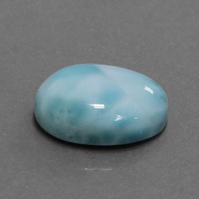 Larimar azul natural 6,15ct, corte oval, opaco