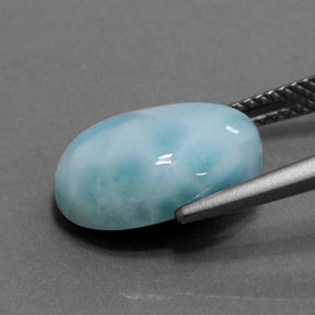 Larimar azul natural 6,15ct, corte oval, opaco