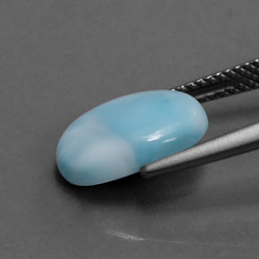 Larimar azul natural 3,36ct, corte oval, opaco