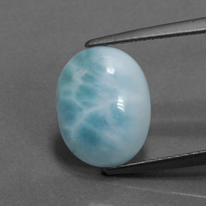 Larimar azul natural 3,07ct, corte oval, opaco