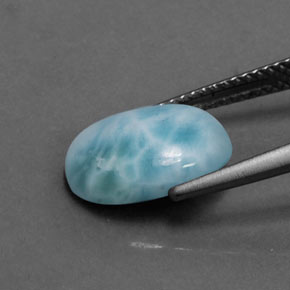 Larimar azul natural 3,07ct, corte oval, opaco