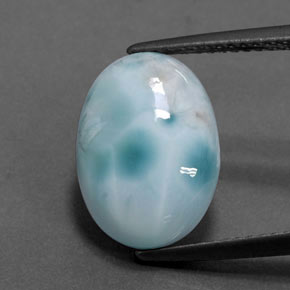 Larimar azul natural 5,27ct, corte oval, opaco