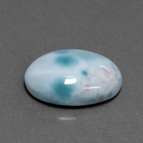 Larimar azul natural 5,27ct, corte oval, opaco