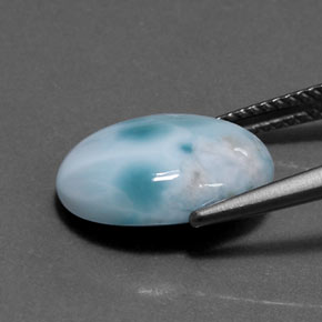 Larimar azul natural 5,27ct, corte oval, opaco