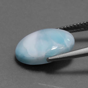 Larimar azul natural 5,54ct, corte oval, opaco