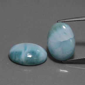 Pedras preciosas de larimar azul natural de  ct, corte oval, opaco