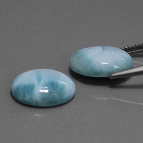 Pedras preciosas de larimar azul natural de  ct, corte oval, opaco