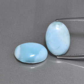 Pedras preciosas de larimar verde natural de  ct, corte oval, opaco