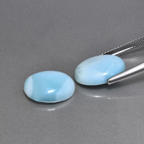 Pedras preciosas de larimar verde natural de  ct, corte oval, opaco