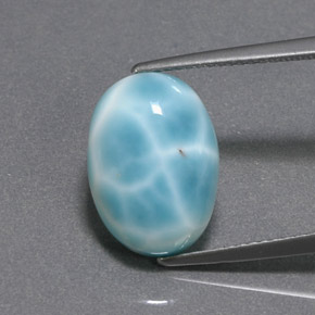 Larimar Azul verde Natural 7.02ct, Corte Oval, Opaco