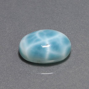 Larimar Azul verde Natural 7.02ct, Corte Oval, Opaco