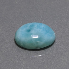 Larimar verde natural 6,54ct, corte oval, opaco
