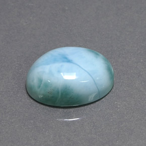 Larimar Azul verde Natural 6.90ct, Corte Oval, Opaco