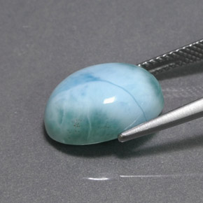 Larimar Azul verde Natural 6.90ct, Corte Oval, Opaco