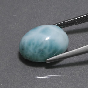Larimar verde natural 8,07ct, corte oval, opaco