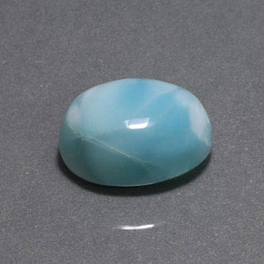 Larimar verde natural 8,73ct, corte oval, opaco