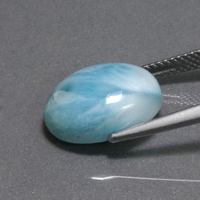 Larimar Azul verde Natural 7.20ct, Corte Oval, Opaco
