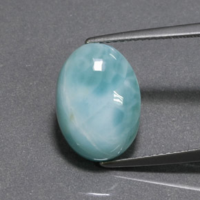 Larimar verde natural 6,80ct, corte oval, opaco