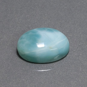 Larimar verde natural 6,80ct, corte oval, opaco