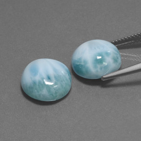 Pedras preciosas de larimar verde natural de  ct, corte redondo, opaco