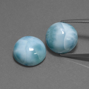 Pedras preciosas de larimar verde natural de  ct, corte redondo, opaco