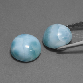 Pedras preciosas de larimar verde natural de  ct, corte redondo, opaco