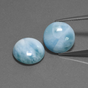 Pedras preciosas de larimar azul natural de  ct, corte redondo, opaco