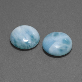 Pedras preciosas de larimar azul natural de  ct, corte redondo, opaco