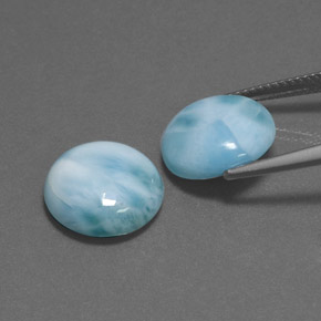 Pedras preciosas de larimar azul natural de  ct, corte redondo, opaco