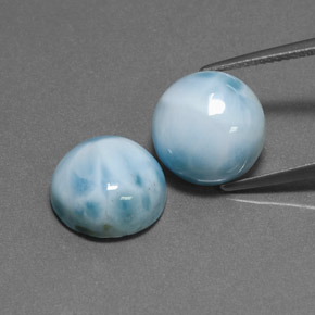 Pedras preciosas de larimar azul natural de  ct, corte redondo, opaco