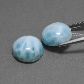 Pedras preciosas de larimar azul natural de  ct, corte redondo, opaco