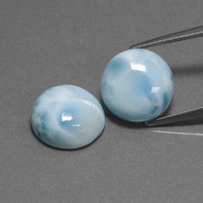Pedras preciosas de larimar verde natural de  ct, corte redondo, opaco