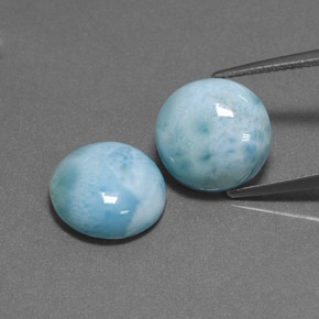 Pedras preciosas de larimar azul natural de  ct, corte redondo, opaco