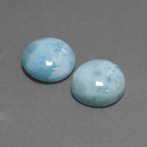 Pedras preciosas de larimar azul natural de  ct, corte redondo, opaco