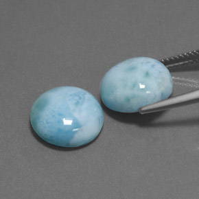 Pedras preciosas de larimar azul natural de  ct, corte redondo, opaco