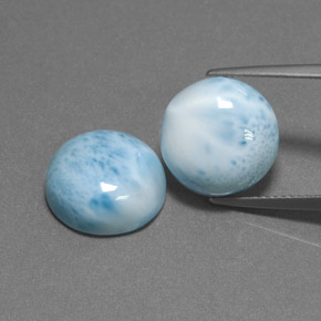 Pedras preciosas de larimar azul natural de  ct, corte redondo, opaco