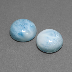 Pedras preciosas de larimar azul natural de  ct, corte redondo, opaco