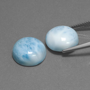 Pedras preciosas de larimar azul natural de  ct, corte redondo, opaco