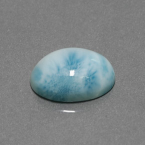 Larimar azul natural 5,78ct, corte oval, opaco