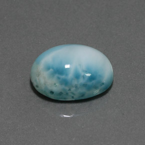 Larimar azul natural 7,36ct, corte oval, opaco
