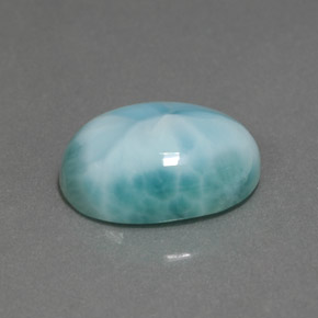 Larimar Azul verde Natural 6.46ct, Corte Oval, Opaco