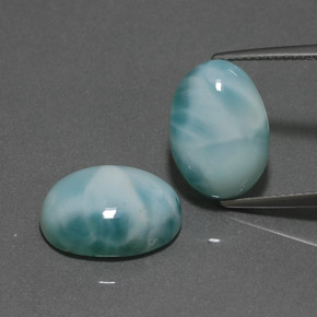 Pedras preciosas de larimar verde natural de  ct, corte oval, opaco