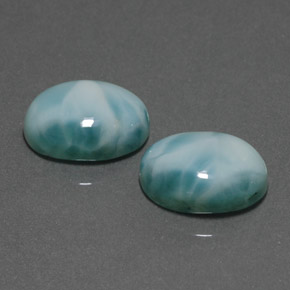 Pedras preciosas de larimar verde natural de  ct, corte oval, opaco