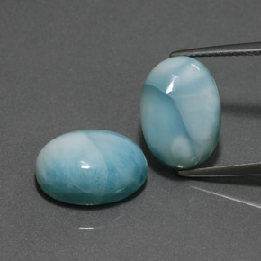 Pedras preciosas de larimar azul natural de  ct, corte oval, opaco