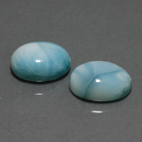 Pedras preciosas de larimar azul natural de  ct, corte oval, opaco