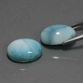 Pedras preciosas de larimar azul natural de  ct, corte oval, opaco