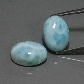 Pedras preciosas de larimar azul natural de  ct, corte oval, opaco