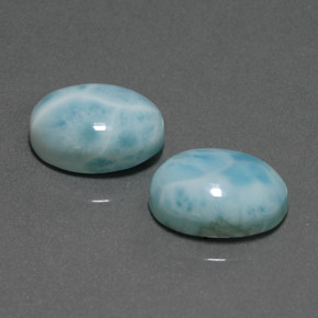 Pedras preciosas de larimar azul natural de  ct, corte oval, opaco