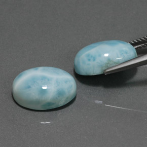 Pedras preciosas de larimar azul natural de  ct, corte oval, opaco